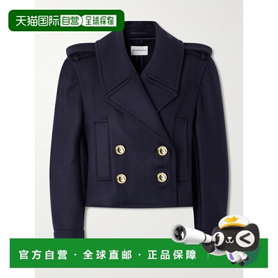 1h可退 Givenchy 纪梵希 女士 紀梵希雙排扣短呢大衣 BWC外套西装