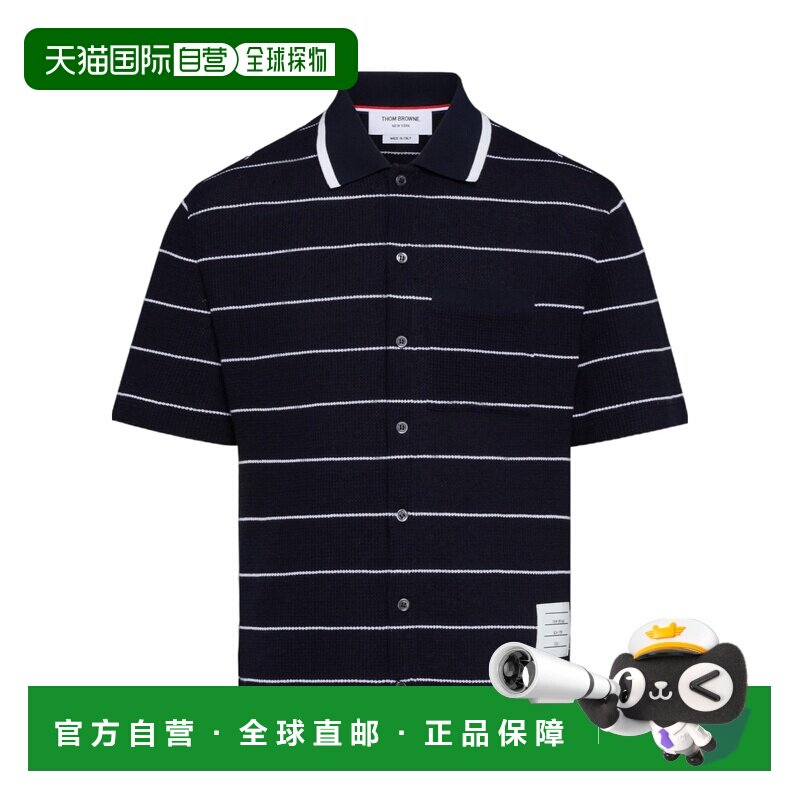 1h可退 香港直邮Thom Browne 条纹短袖衬衫 MJS299AJ0245亚麻