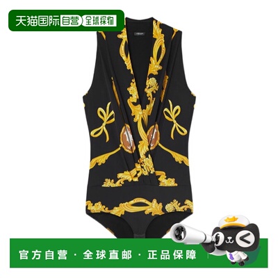 香港直邮Versace 真丝垂褶连身衣套装范思哲 10199561A14581