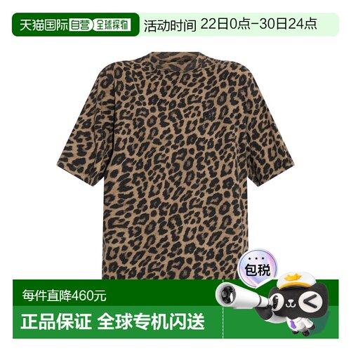 1h可退 香港直邮ANINE BING 女士 AVI T恤 A0811154MTL59LEOPARD
