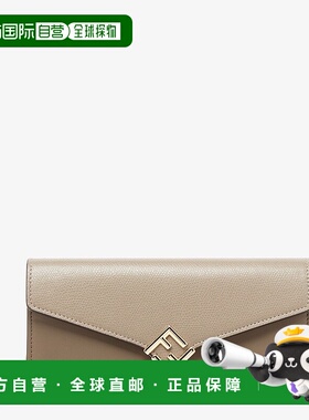 自营1h可退 欧洲直邮FENDI/芬迪 女士灰色皮革钱包新款