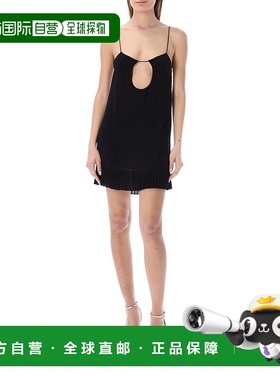 1h可退 香港直邮Saint Laurent 圣罗兰 女士 绉纱短款连衣裙 6838