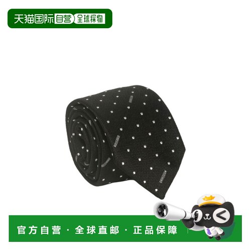 香港直邮MOSCHINO 男士领带 55058M55138 SS2024 黑色 徽标细节领