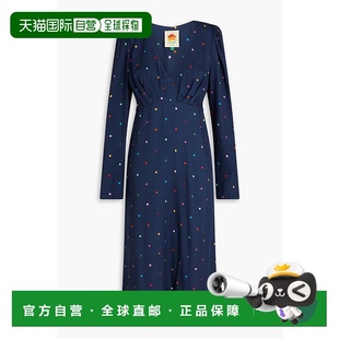 香港直邮FARM 波尔卡圆点绉纱中长连衣裙 RIO Lucy 女士 1h可退
