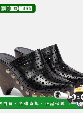 1h可退 香港直邮Alaia 女士 Le Sabot 皮质凉拖 black黑色 舒适时