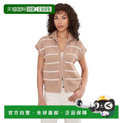 美国直邮VARLEY 女士 Haney 长拉链针织毛衣 brown棕色 舒适时尚