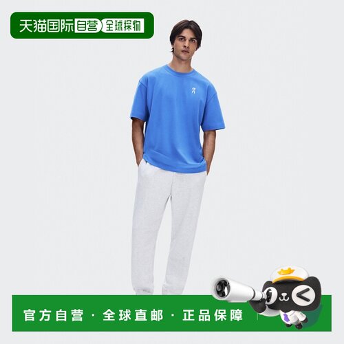 欧洲直邮自营On昂跑 Club-T男士蓝色棉质短袖T恤运动