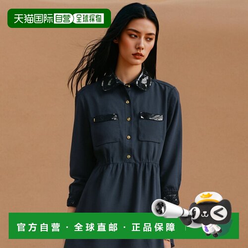香港直邮Celine 亮片翻领连衣裙 2R25K865C.