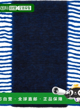 香港直邮Burberry 巴宝莉 男士 蓝色 Alpaca Wool Blend Happy 围