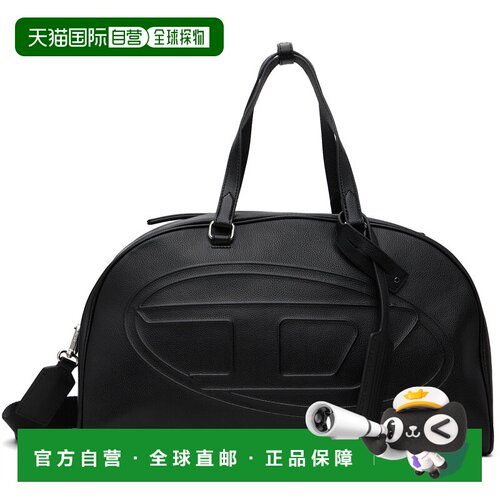 香港直邮Diesel 迪赛 男士 黑色 1DR Dome Oval D Logo Leather T