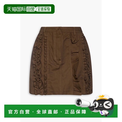 香港直邮Cecilie Bahnsen 女士 荷叶边牛仔迷你半身裙 224RTW17