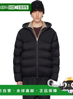 1h可退 香港直邮Moncler 盟可睐 男士 黑色 Veumont Hooded Short