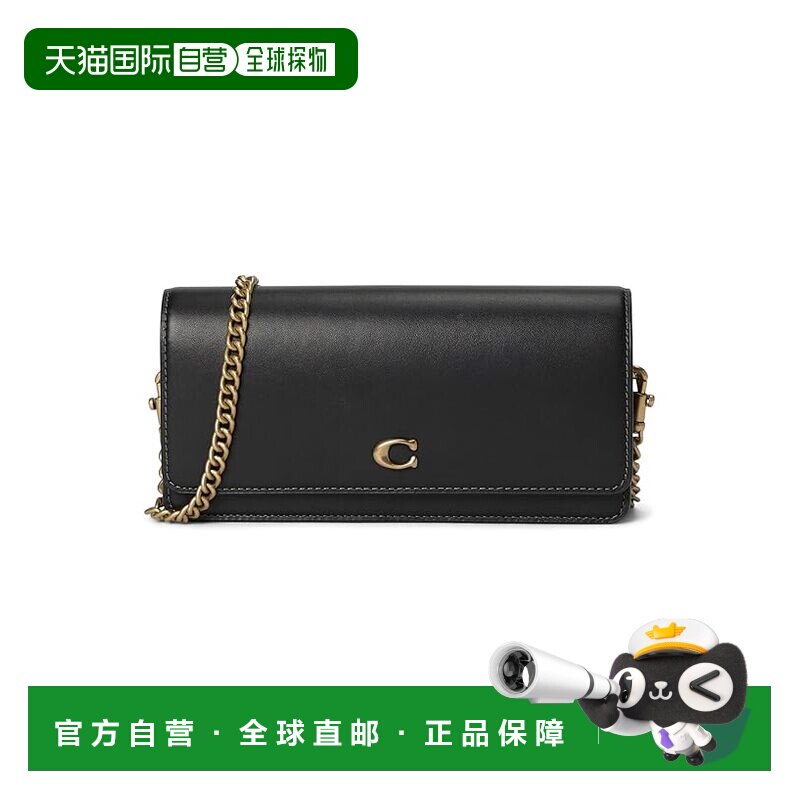 1h可退 香港直邮Coach 蔻驰 女士 Evie 长款链条钱包 black黑色