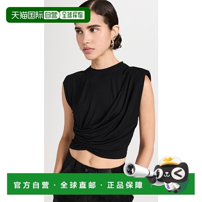 1h可退 香港直邮Simkhai 女士 Estelle 上衣 black黑色 舒适时尚