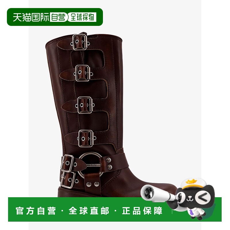 1h可退 香港直邮Miu Miu 缪缪 女士 皮质靴子 5W792DFA050F0038BR