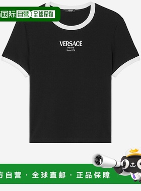 1h可退 香港直邮versace 范思哲 女士 彈力圓領T卹 10226561A1668