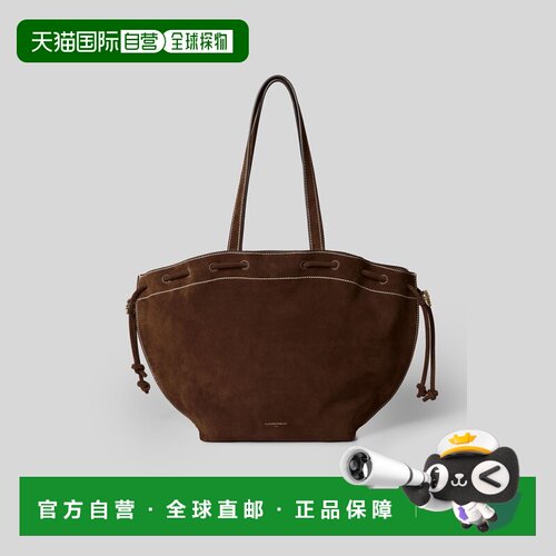 自营欧洲直邮Claudie Pierlot 女士牛皮托特包巧克力色手袋Alban