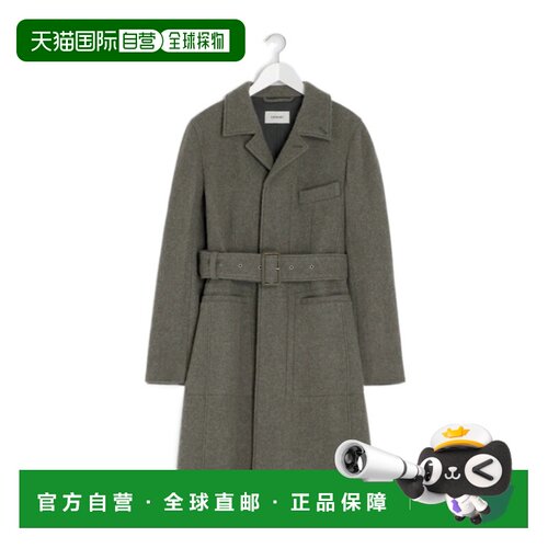 香港直邮LEMAIRE 女士大衣 CO1119LF504GR678 CO 绿色 系腰带大衣