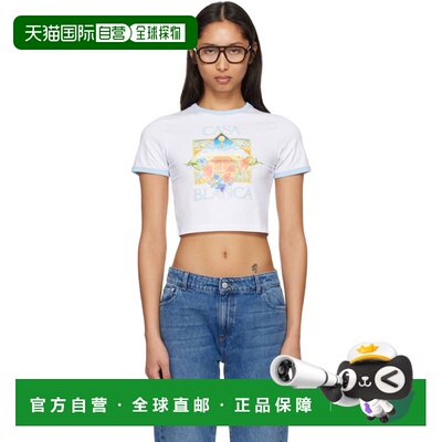 香港直邮Casablanca 女士 白色 Tennis Landscape Ringer Baby T