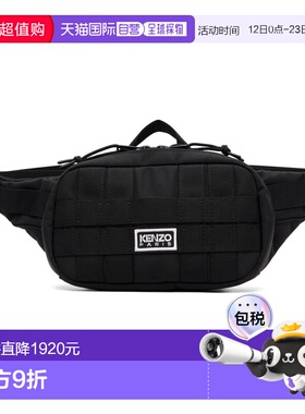 1h可退 香港直邮kenzo 高田贤三 男士 黑色 Paris 腰包 FG55SA207