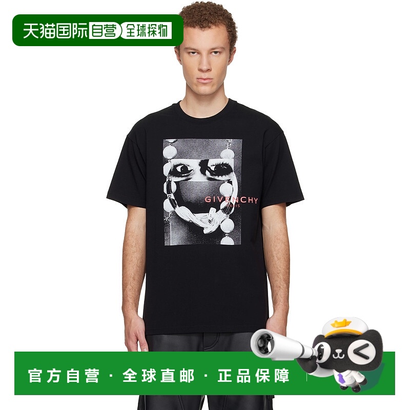 香港直邮Givenchy 纪梵希 男士 黑色 Regular Fit T 恤 BM71NK3YS