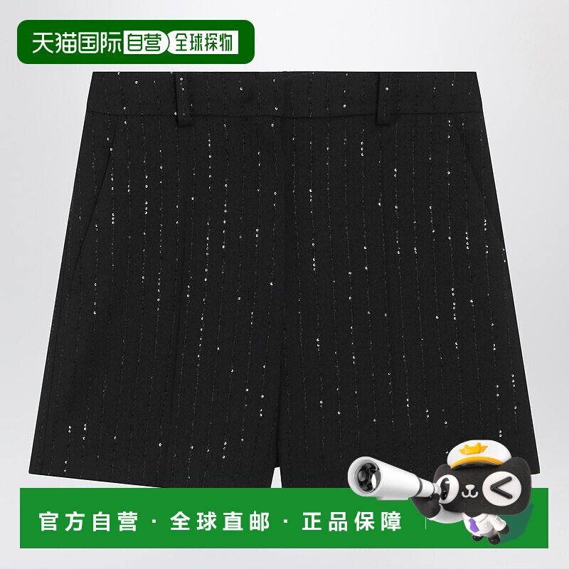 1h可退 香港直邮MaxMara 麦斯玛拉 女士 pinstripe-effect 黑色细