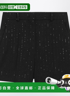 1h可退 香港直邮MaxMara 麦斯玛拉 女士 pinstripe-effect 黑色细