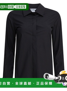 1h可退 香港直邮MaxMara 麦斯玛拉 女士 ELASTANE 黑色衬衫 25211