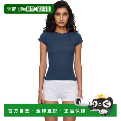 香港直邮SKIMS 女士 海军蓝 Featherweight Cashmere T恤