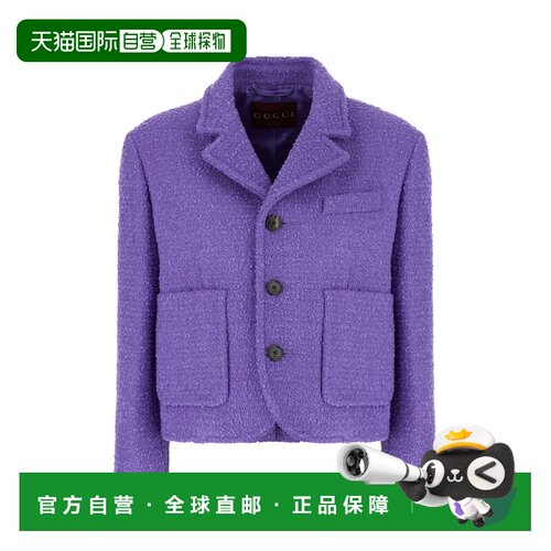 香港直邮Gucci 古驰 女士 紫色棉混纺西装外套 851582Z7WX5007