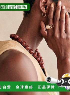 自营欧洲直邮Sezane 女士金色/白色黄铜/玻璃戒指新款