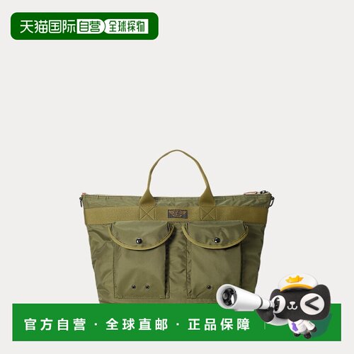 欧洲直邮RALPH LAUREN拉夫劳伦RRL尼龙皮革实用单肩包斜挎包包