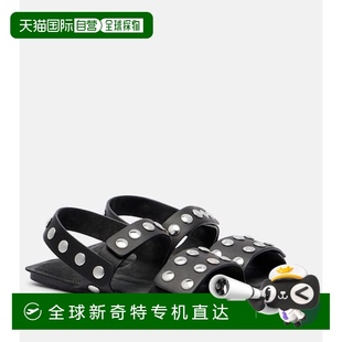 香港直邮KHAITE Boden 1h可退 女士 舒适 铆钉皮质凉鞋 black黑色