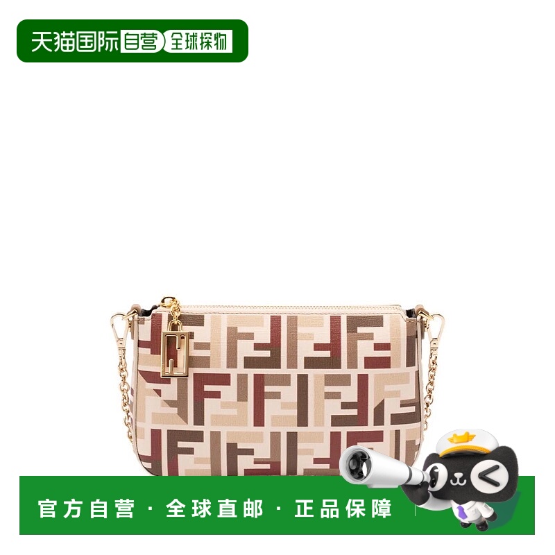 香港直邮Fendi 芬迪 女士 Baguette FF印花手拿包 8BS073AV1Y