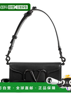 1h可退 香港直邮valentino 华伦天奴 男士 LOCÃ2 黑色皮革肩包 4Y