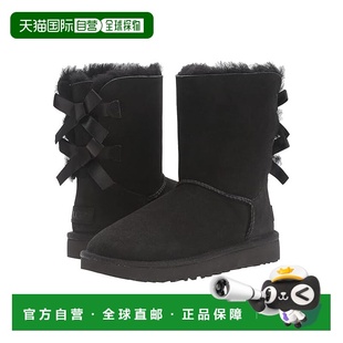 1h可退 香港直邮Ugg 女士 Bailey II 蝴蝶结靴子 black黑色 舒适