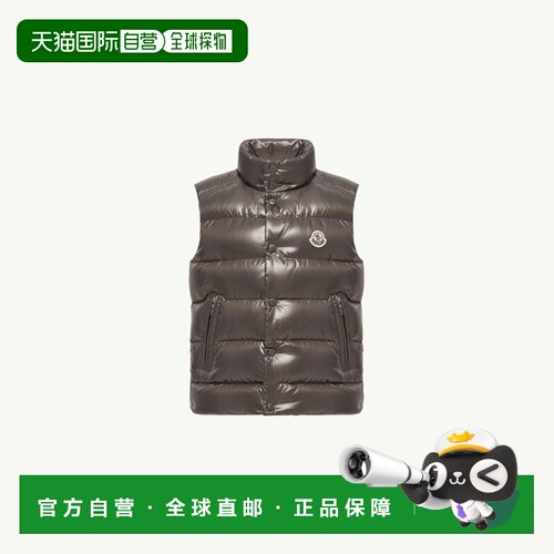 欧洲直邮Moncler盟可睐 Tib男孩灰色尼龙连帽羽绒马甲