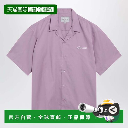 香港直邮CARHARTT WIP 男士 S/S DELRAY 短袖紫色衬衫(COTTONLYOC