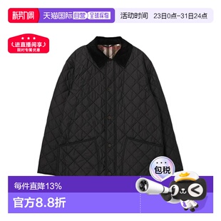 聚酯纤维徽标贴片翻领棉服 男士 自营欧洲直邮Burberry 博柏利