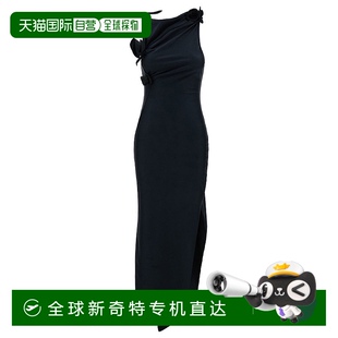 长款 香港直邮Coperni Applications 女士 黑色不对称弹力锦 Roses