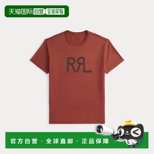 自营欧洲直邮Ralph Lauren拉夫劳伦 男士红色棉质RRL牧场Logo T恤