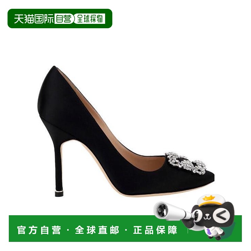 香港直邮Manolo Blahnik 黑色徽标高跟鞋 9XX0318