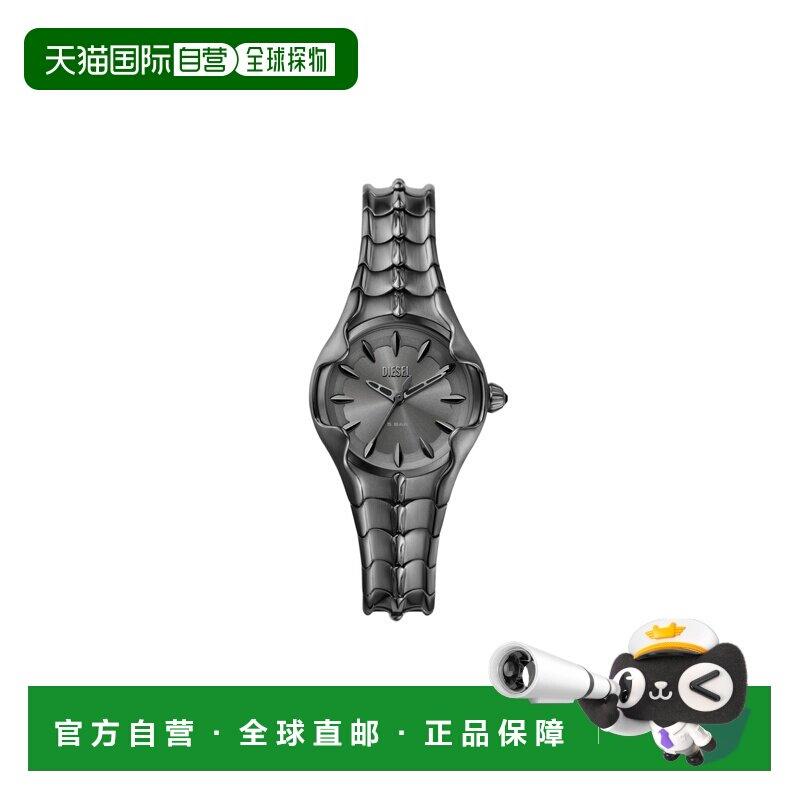 自营欧洲直邮Diesel迪赛 Vert女士深灰色精钢三指针手表32mm