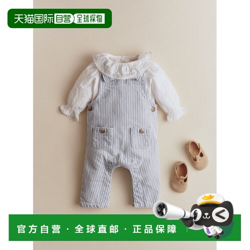 欧洲直邮Sezane Marlow婴儿条纹蓝牛仔连体裤