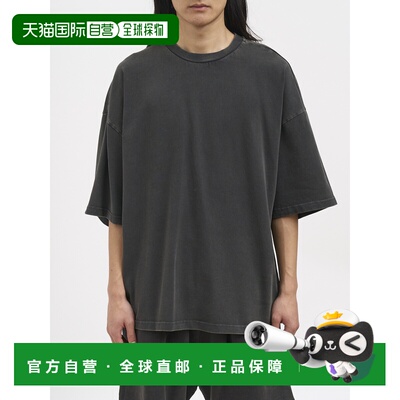 1h可退 香港直邮Entire Studios 男士 HEAVY 宽松款水洗黑色T恤 N