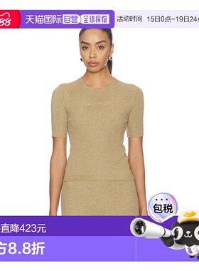 1h可退 香港直邮essentials fear of god 女士 标志罗纹针织合身T