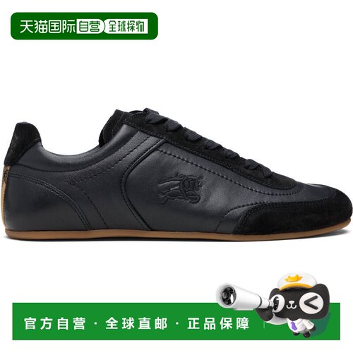 1h可退 香港直邮Burberry 巴宝莉 男士 黑色 Leather Knight Runn