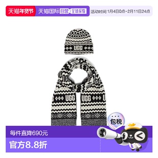1h可退 香港直邮Ugg 女士 Isle 套装帽子 black黑色 舒适时尚