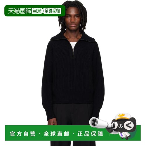 香港直邮Entire Studios 男士 黑色 Blimp Quarter Zip 毛衣 ESSS
