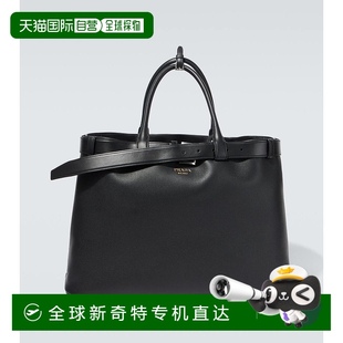 香港直邮Prada 男士 1h可退 普拉达 舒 带扣皮革手提包 black黑色
